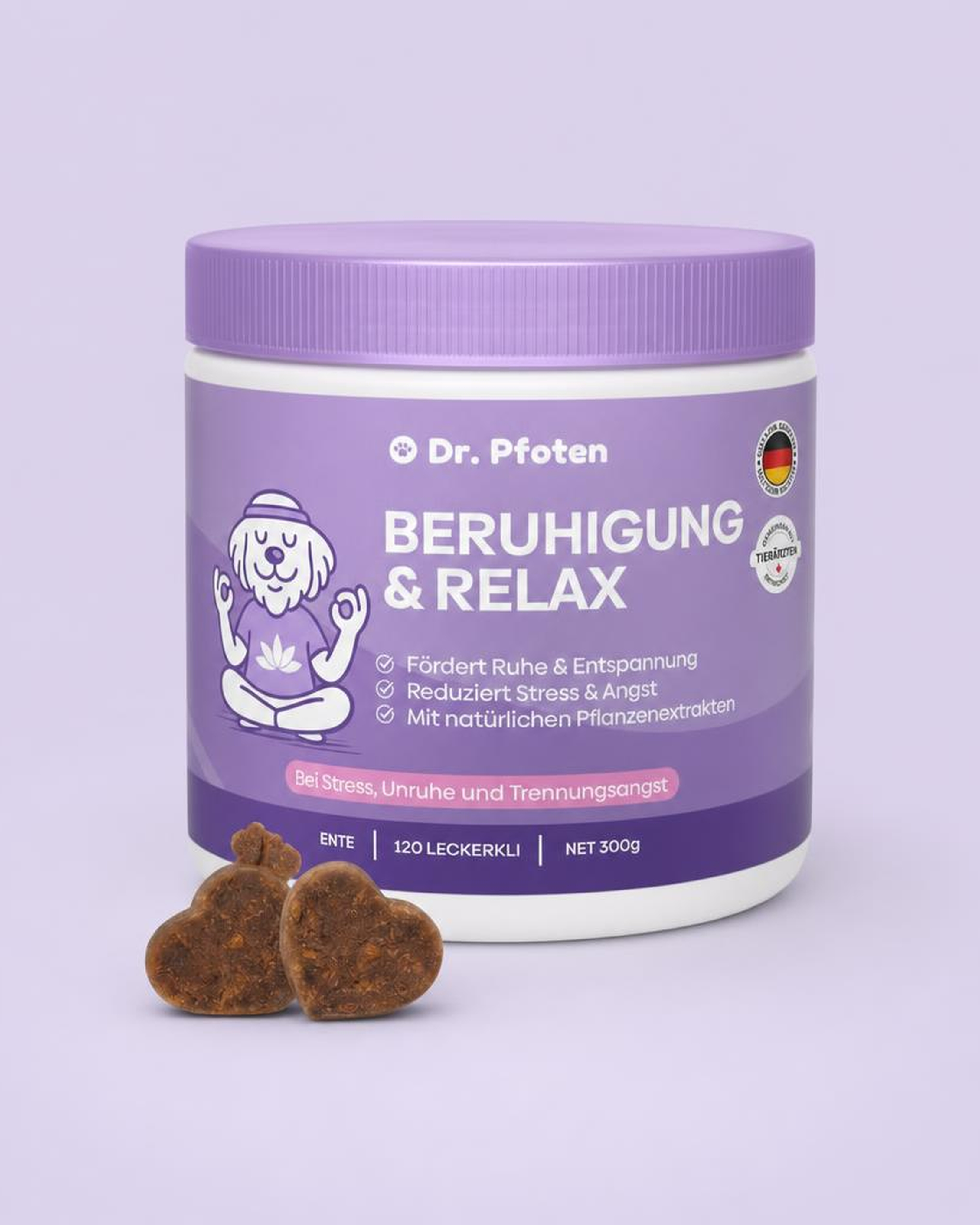 Dr. Pfoten calming treats poured out